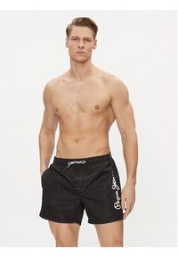 Pepe Jeans Szorty kąpielowe Logo Swimshort PMB10393 Czarny Regular Fit. Kolor: czarny. Materiał: syntetyk #3