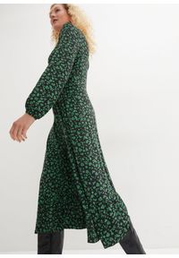 bonprix - Sukienka z dżerseju, z lejącego materiału z domieszką wiskozy. Kolor: zielony. Materiał: jersey, wiskoza, materiał #2