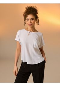 Sinsay - Wiskozowa bluzka - biały. Kolor: biały. Materiał: wiskoza #1
