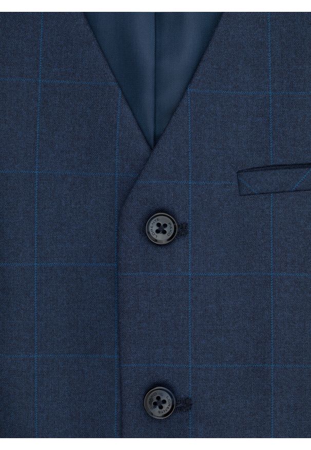 Pako Lorente - PAKO LORENTE – Granatowa kamizelka męska w kratę. Kolor: niebieski