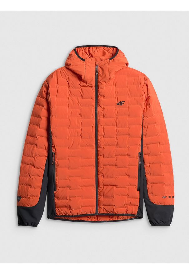 4f - 4F Kurtka trekkingowa z wypełnieniem Primaloft Silver męska - pomarańczowa XL. Kolor: pomarańczowy. Materiał: materiał. Technologia: Primaloft. Długość: długie