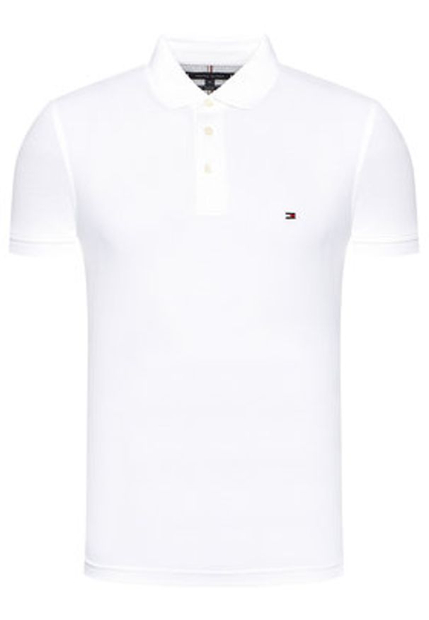 TOMMY HILFIGER - Tommy Hilfiger Polo 1985 MW0MW17771 Biały Slim Fit. Typ kołnierza: polo. Kolor: biały. Materiał: bawełna