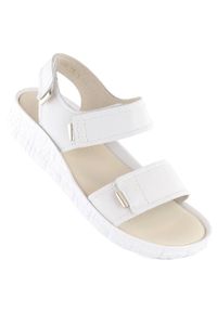 Skórzane komfortowe sandały damskie na rzepy białe Helios 136.188. Zapięcie: rzepy. Kolor: biały. Materiał: skóra
