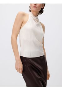 Reserved - Top halter - kremowy. Typ kołnierza: dekolt halter. Kolor: kremowy. Materiał: tkanina, wiskoza