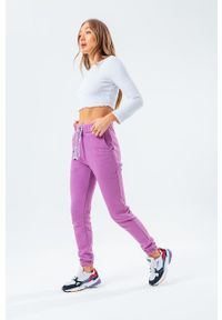 Hype Spodnie LILAC damskie kolor fioletowy gładkie. Kolor: fioletowy. Materiał: dzianina. Wzór: gładki #2