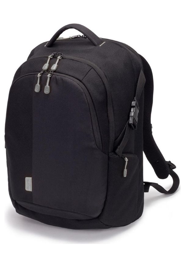 DICOTA - Dicota Backpack Eco 14-15.6'' czarny. Kolor: czarny. Materiał: poliester, materiał. Wzór: paski