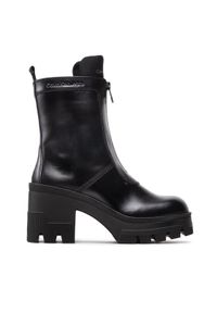 Calvin Klein Jeans Botki Chunky Heeled Boot W/Zip YW0YW00728 Czarny. Kolor: czarny. Materiał: skóra #1