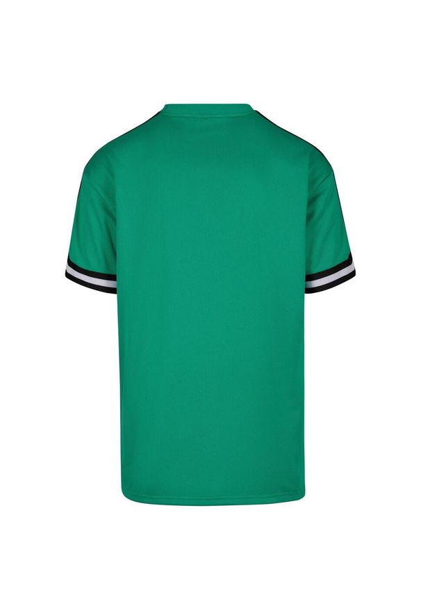 Urban Classics - Męska Koszulka Z Siatki W Paski, Oversize. Kolor: zielony. Wzór: paski