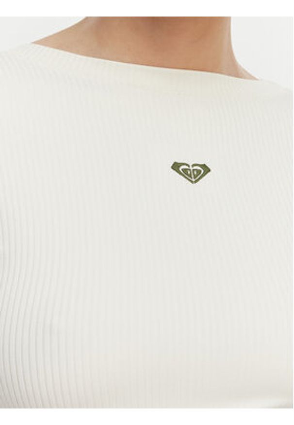 Roxy Longsleeve ERJKT04364 Biały Slim Fit. Kolor: biały. Długość rękawa: długi rękaw