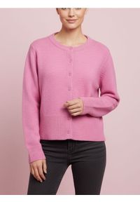 Sinsay - Kardigan z guzikami z domieszką wełny - różowy. Kolor: różowy. Materiał: wełna