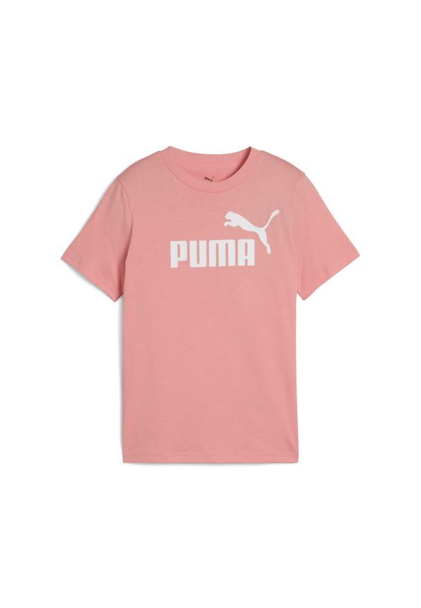 Puma - Młodzieżowa koszulka ESS z logo No. 1 PUMA Pink Fruit. Kolor: różowy. Materiał: bawełna. Sport: joga i pilates