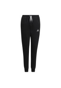 Adidas - Spodnie adidas Entrada 22 Sweat Pants H57518 - czarne. Kolor: czarny. Materiał: poliester, materiał, dresówka, bawełna