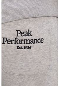 Peak Performance Spodnie męskie kolor szary gładkie. Kolor: szary. Materiał: bawełna, dzianina. Wzór: gładki #4