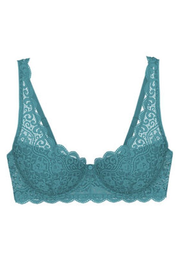 Triumph Biustonosz z fiszbiną Amourette 10209584 Turkusowy. Kolor: turkusowy. Materiał: syntetyk