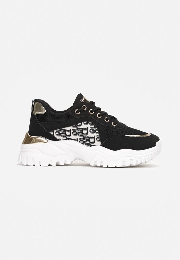 Born2be - Czarne Sneakersy na Grubej Podeszwie Annat. Kolor: czarny