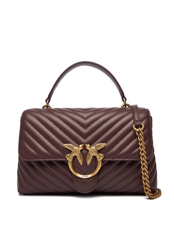 Pinko - PINKO Torebka Love Lady Puff Classic Cl Al 25-26 PLTT 100043 A0GK Bordowy. Kolor: czerwony. Materiał: skórzane