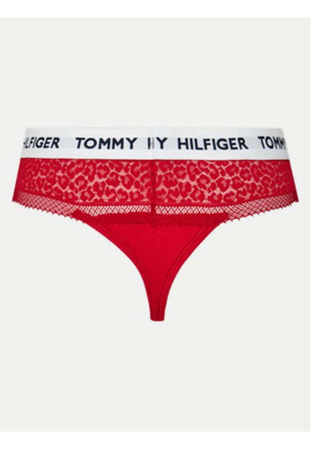 TOMMY HILFIGER - Tommy Hilfiger Stringi UW0UW05619 Czerwony. Kolor: czerwony. Materiał: bawełna