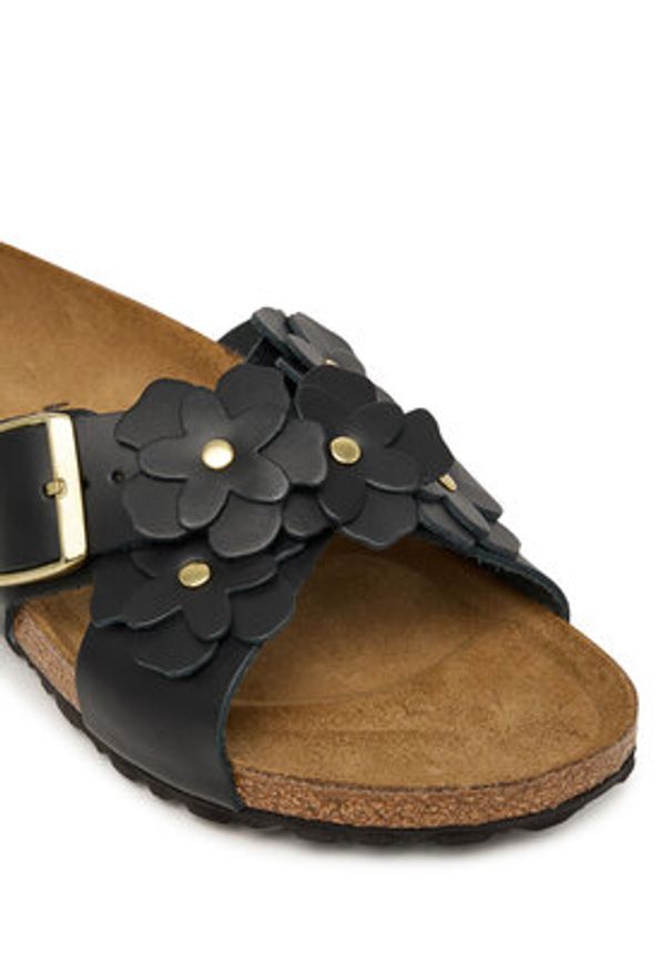 Birkenstock Klapki Siena 1026734 Czarny. Kolor: czarny. Materiał: skóra
