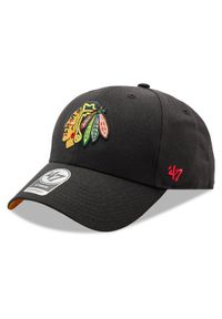 47 Brand Czapka z daszkiem NHL Chicago Blackhawks Ballpark Snap '47 MVP H-BLPMS04WBP-BKA Czarny. Kolor: czarny. Materiał: materiał