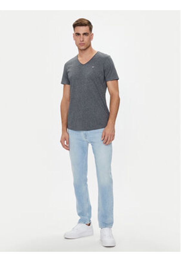 Tommy Jeans T-Shirt Jaspe DM0DM09587 Szary Slim Fit. Kolor: szary. Materiał: bawełna, syntetyk