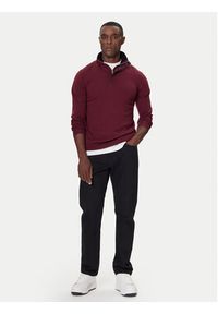 Karl Lagerfeld - KARL LAGERFELD Sweter 655005 554399 Bordowy Slim Fit. Typ kołnierza: dekolt w karo. Kolor: czerwony. Materiał: wełna #2