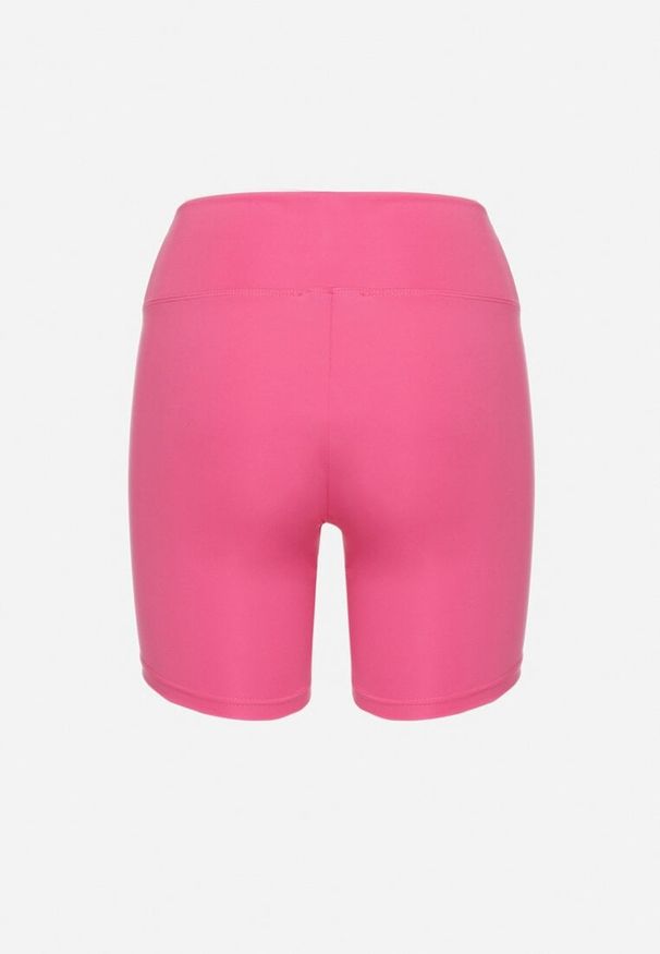 Born2be - Różowe Szorty Kolarki z Gumką w Talii Denadea. Kolor: różowy. Wzór: gładki