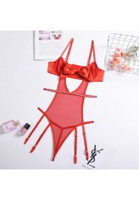 Intica - Body z kokardą i łańcuszkiem na specjalne okazje Harriette. Kolor: czerwony. Materiał: materiał #1