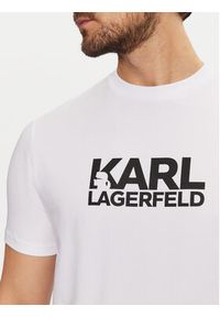 Karl Lagerfeld - KARL LAGERFELD T-Shirt 755087 551235 Biały Regular Fit. Typ kołnierza: dekolt w karo. Kolor: biały. Materiał: bawełna #5