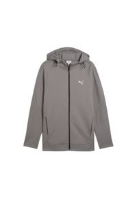 Puma - Męska rozpinana bluza z kapturem EVOSTRIPE PUMA Cast Iron Gray. Typ kołnierza: kaptur. Kolor: szary. Sport: bieganie