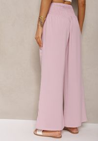 Renee - Różowe Spodnie Kuloty High Waist z Gumką w Talii Lipadre. Stan: podwyższony. Kolor: różowy. Długość: krótkie #5