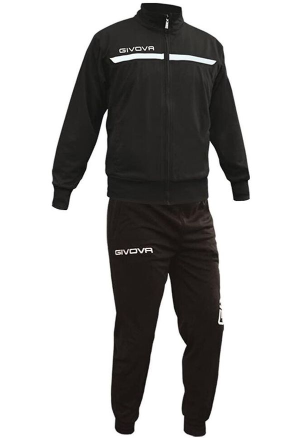 Dres z polaru zapinany na suwak Givova One. Kolor: czarny, biały, wielokolorowy. Materiał: dresówka, polar. Sport: fitness, piłka nożna