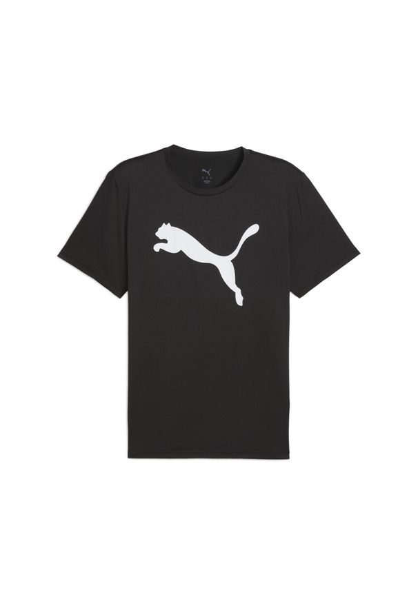 Puma - Męska jednokolorowa koszulka TAD ESSENTIALS z logo Cat PUMA. Kolor: czarny. Sport: fitness