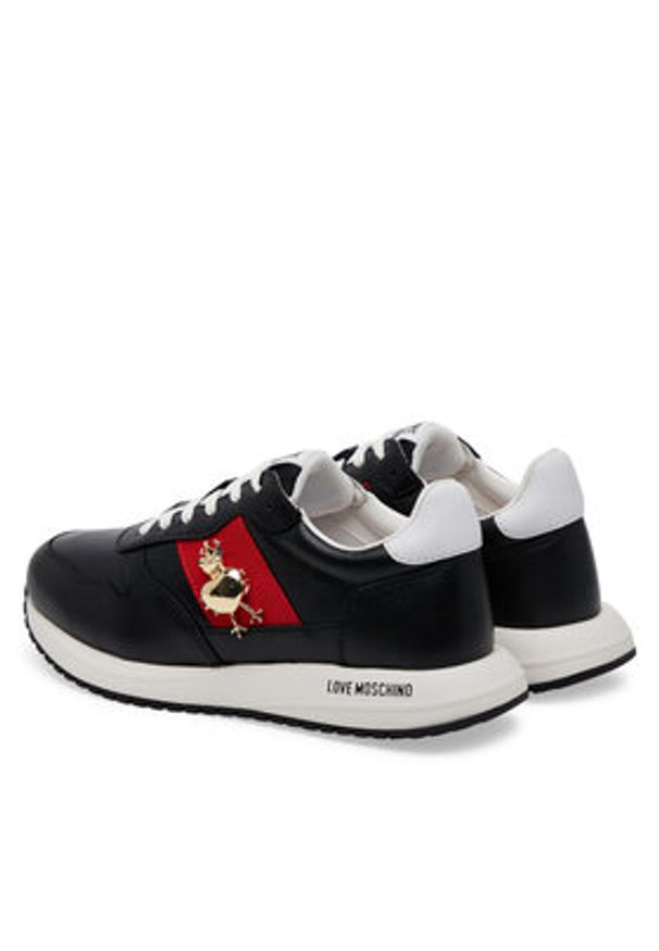 Love Moschino - LOVE MOSCHINO Sneakersy JA15373G1MIAL00A Czarny. Kolor: czarny. Materiał: skóra