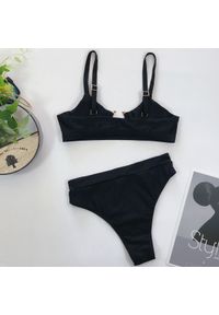 Intica - Strój kąpielowy dwuczęściowy z ozdobnym kółkiem na lato Antra. Kolor: czarny. Materiał: materiał #5