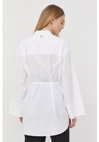 TwinSet - Twinset koszula damska kolor biały relaxed z kołnierzykiem klasycznym. Typ kołnierza: kołnierzyk klasyczny. Kolor: biały. Materiał: tkanina. Długość rękawa: długi rękaw. Długość: długie. Styl: klasyczny