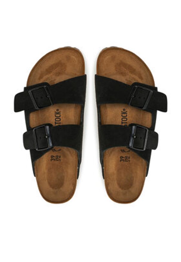 Birkenstock Klapki Arizona 1027164 Czarny. Kolor: czarny. Materiał: skóra, zamsz
