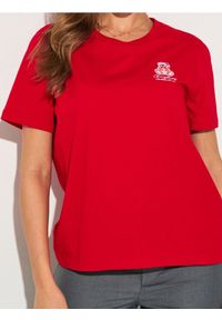 Sinsay - Bawełniana koszulka z motywem zimowym - czerwony. Kolor: czerwony. Materiał: bawełna. Sezon: zima #1