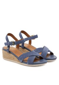 Geox Espadryle D Ischia Corda D55HHB 00020 C4005 Granatowy. Kolor: niebieski. Materiał: skóra, zamsz