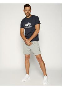 Alpha Industries T-Shirt Basic 100501 Granatowy Regular Fit. Kolor: niebieski. Materiał: bawełna #2