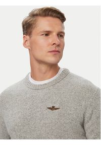 Aeronautica Militare Sweter 262MA1645UL00924 Szary Regular Fit. Kolor: szary. Materiał: wełna #3