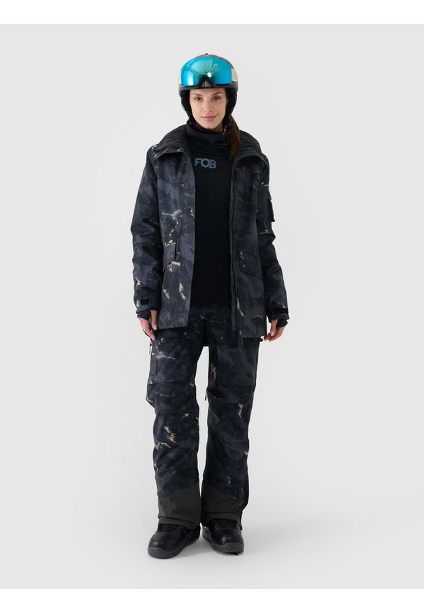 4f - 4F Kurtka snowboardowa membrana 10000 damska - multikolor XL. Okazja: na co dzień. Typ kołnierza: kaptur. Kolor: wielokolorowy. Materiał: tkanina, materiał, poliester, dzianina. Wzór: gładki. Sezon: zima. Styl: casual, klasyczny, sportowy