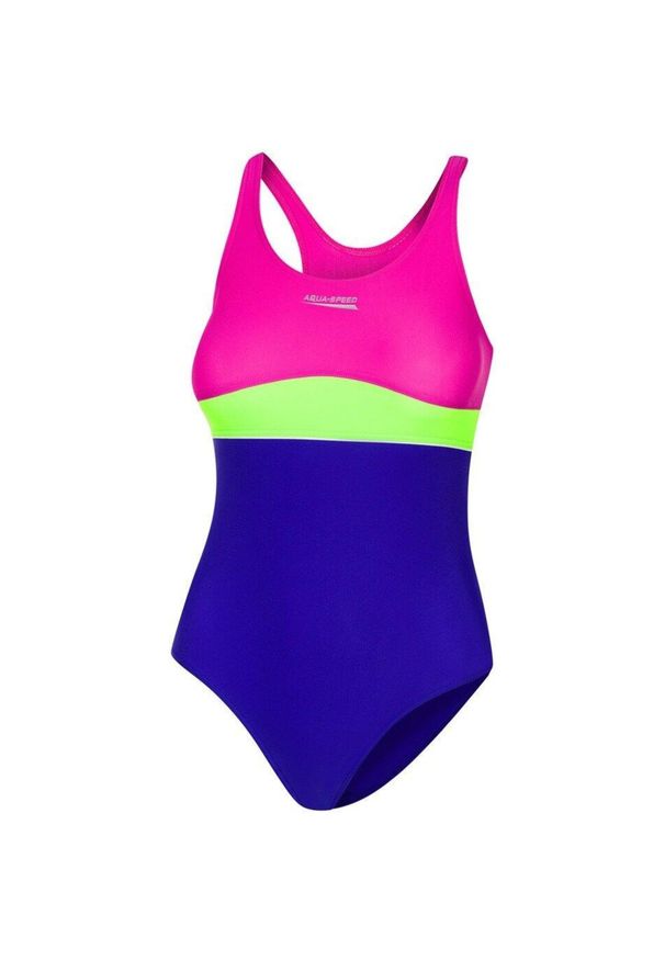 Strój jednoczęściowy pływacki dla dzieci Aqua Speed Emily. Kolor: zielony, fioletowy, wielokolorowy, różowy, żółty