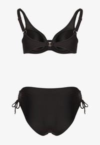 Born2be - Czarne Bikini Biustonosz z Marszczeniem i Majtki Figi ze Ściągaczami Sarimine. Kolekcja: plus size. Kolor: czarny. Materiał: jeans #4