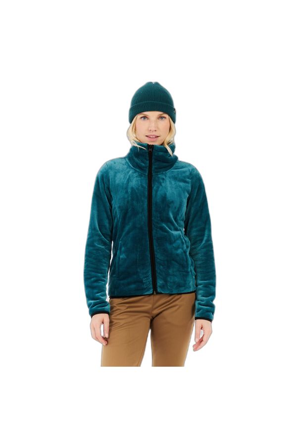 Polar damski zapinany na zamek Protest Vance. Kolor: niebieski. Materiał: polar. Sezon: zima