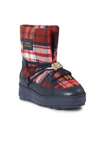 TOMMY HILFIGER - Tommy Hilfiger Śniegowce Tartan Snowboot FW0FW07612 Niebieski. Kolor: niebieski. Materiał: materiał