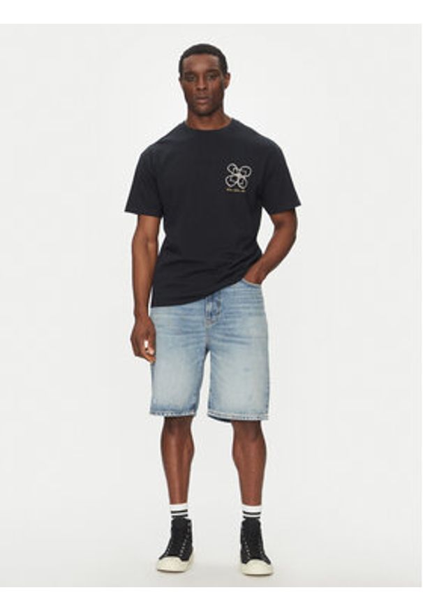 Quiksilver T-Shirt EQYZT08032 Czarny Oversize. Kolor: czarny. Materiał: bawełna