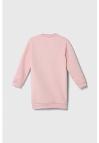 Guess sukienka dziecięca kolor różowy mini prosta. Kolor: różowy. Wzór: aplikacja. Typ sukienki: proste. Styl: klasyczny. Długość: mini #2