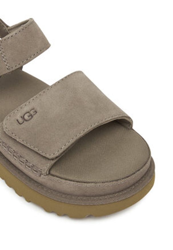 Ugg Sandały W Goldenstar 1136783 Srebrne rodowanie. Kolor: srebrny. Materiał: skóra, zamsz