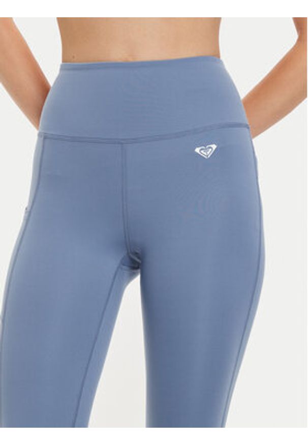 Roxy Legginsy Heart Into It ERJNP03488 Niebieski Slim Fit. Kolor: niebieski. Materiał: syntetyk