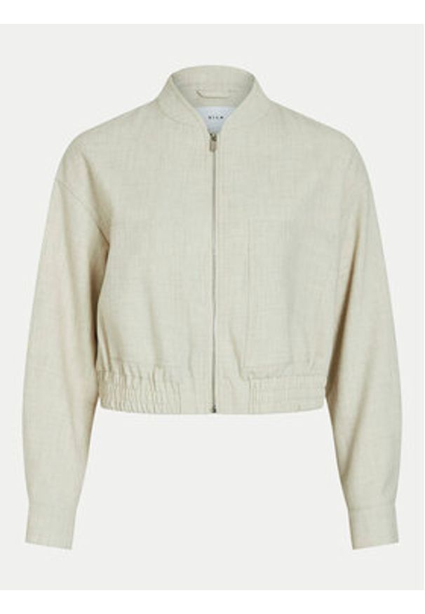 Vila Kurtka bomber Alona 14104864 Beżowy Regular Fit. Kolor: beżowy. Materiał: wiskoza, syntetyk